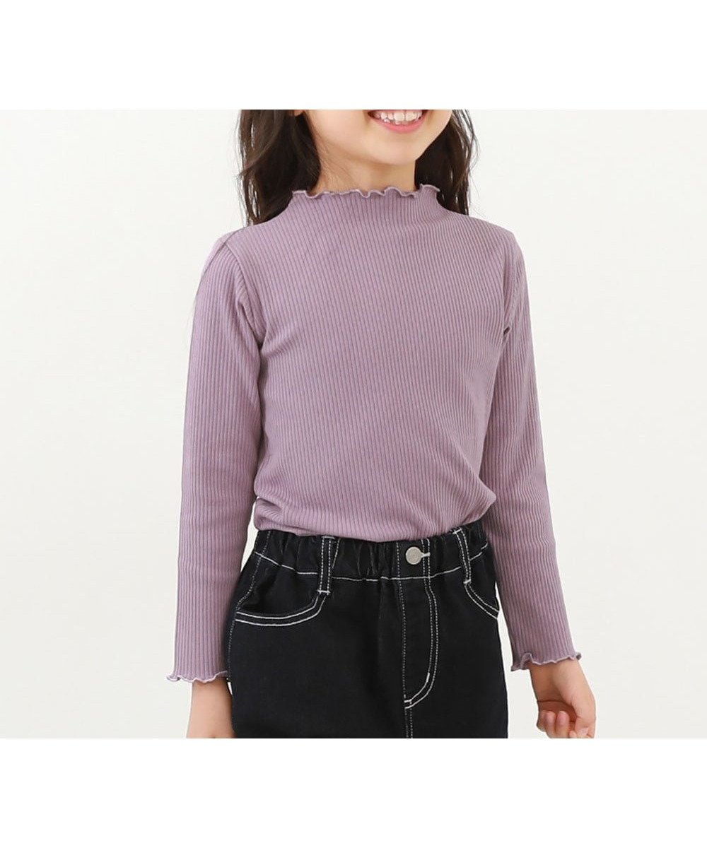 【デビロック/devirock / KIDS】のメロウリブ長袖Tシャツ ロンT トップス 25AW インテリア・キッズ・メンズ・レディースファッション・服の通販 founy(ファニー) 　ファッション　Fashion　キッズファッション　Fashion for Kids　トップス・カットソー　Cut & Sew Tops　インナー　Innerwear　カットソー　Cut and Sewn Top　デニム　Denim, Jeans Material　長袖　Long Sleeve, Full Sleeve　フィット　Fit, Slim Fit　おすすめ　Recommended / Our Picks　2025年　2025　2025-2026秋冬・A/W　Autumn/Winter 2025–26 AW25–26　Dラベンダー|ID: prp329100004743391 ipo3291000000034490461