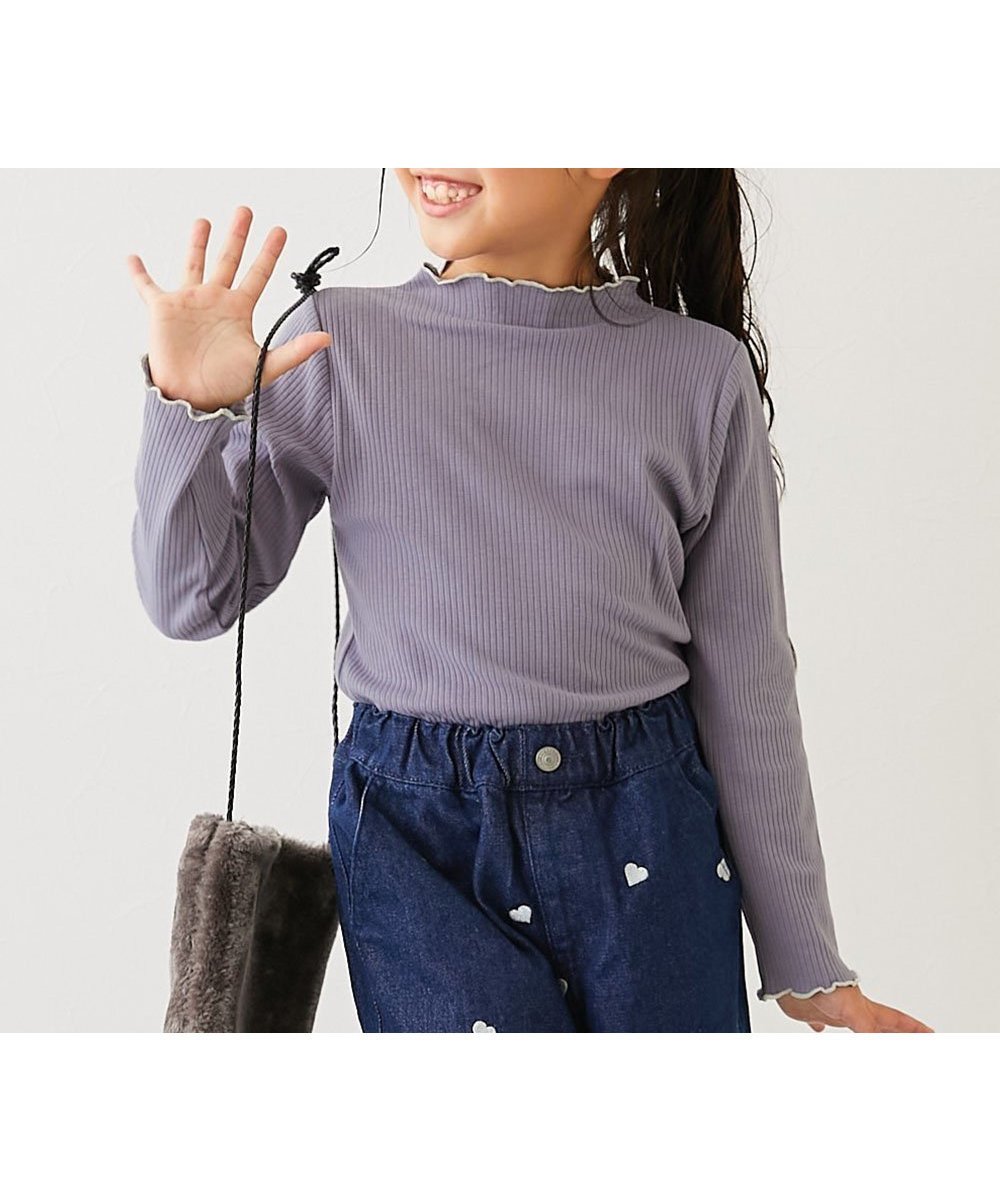 【デビロック/devirock / KIDS】のメロウリブ長袖Tシャツ ロンT トップス 25AW インテリア・キッズ・メンズ・レディースファッション・服の通販 founy(ファニー) 　ファッション　Fashion　キッズファッション　Fashion for Kids　トップス・カットソー　Cut & Sew Tops　インナー　Innerwear　カットソー　Cut and Sewn Top　デニム　Denim, Jeans Material　長袖　Long Sleeve, Full Sleeve　フィット　Fit, Slim Fit　おすすめ　Recommended / Our Picks　2025年　2025　2025-2026秋冬・A/W　Autumn/Winter 2025–26 AW25–26　Gバイオレット|ID: prp329100004743391 ipo3291000000034490464