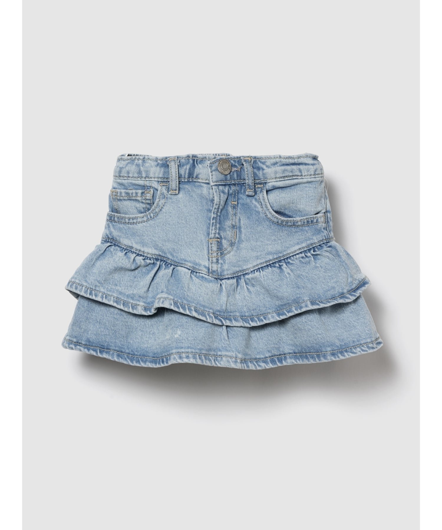 【ギャップ/GAP / KIDS】のデニム ラッフルヘム スカート(幼児・べビー) インテリア・キッズ・メンズ・レディースファッション・服の通販 founy(ファニー) 　ファッション　Fashion　キッズファッション　Fashion for Kids　デニム　Denim, Jeans Material　MEDIUM_WASH|ID: prp329100004743400 ipo3291000000034277933