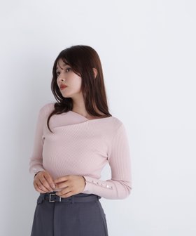 【ナチュラル ビューティー ベーシック/NATURAL BEAUTY BASIC】のニュアンスネックリブニット 人気、トレンドファッション・服の通販 founy(ファニー) ファッション Fashion レディースファッション Fashion for Women トップス・カットソー Cut & Sew Tops ニット Knit Tops & Sweaters フィット Fit, Slim Fit エレガント 上品 Elegant |ID:prp329100004743449