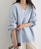 【アンドミー/andme】の天竺編みVネック長袖ニットトップス 人気、トレンドファッション・服の通販 founy(ファニー) ファッション Fashion レディースファッション Fashion for Women トップス・カットソー Cut & Sew Tops ニット Knit Tops & Sweaters Vネックトップス V-Neck Tops / V-Cut Neckline Shirts アクリル Acrylic Material トレンド Trend, Trending Now 人気 Popular, Best Seller 長袖 Long Sleeve, Full Sleeve ルーズ Loose, Oversized おすすめ Recommended / Our Picks thumbnail ブルー|ID: prp329100004743451 ipo3291000000034663112