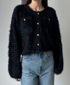 【ジュノア/JUNOAH】のLouere シャギーニットカーディガン ブラック|ID: prp329100004743469 ipo3291000000034278644