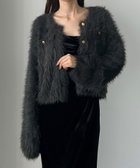 【ジュノア/JUNOAH】のLouere シャギーニットカーディガン チャコール|ID: prp329100004743469 ipo3291000000034278646