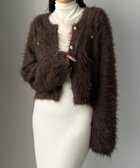 【ジュノア/JUNOAH】のLouere シャギーニットカーディガン ダークブラウン|ID: prp329100004743469 ipo3291000000034278647
