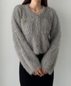 【ジュノア/JUNOAH】のLouere シャギーニットカーディガン グレー|ID: prp329100004743469 ipo3291000000034278648