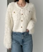 【ジュノア/JUNOAH】のLouere シャギーニットカーディガン アイボリー|ID: prp329100004743469 ipo3291000000034278651