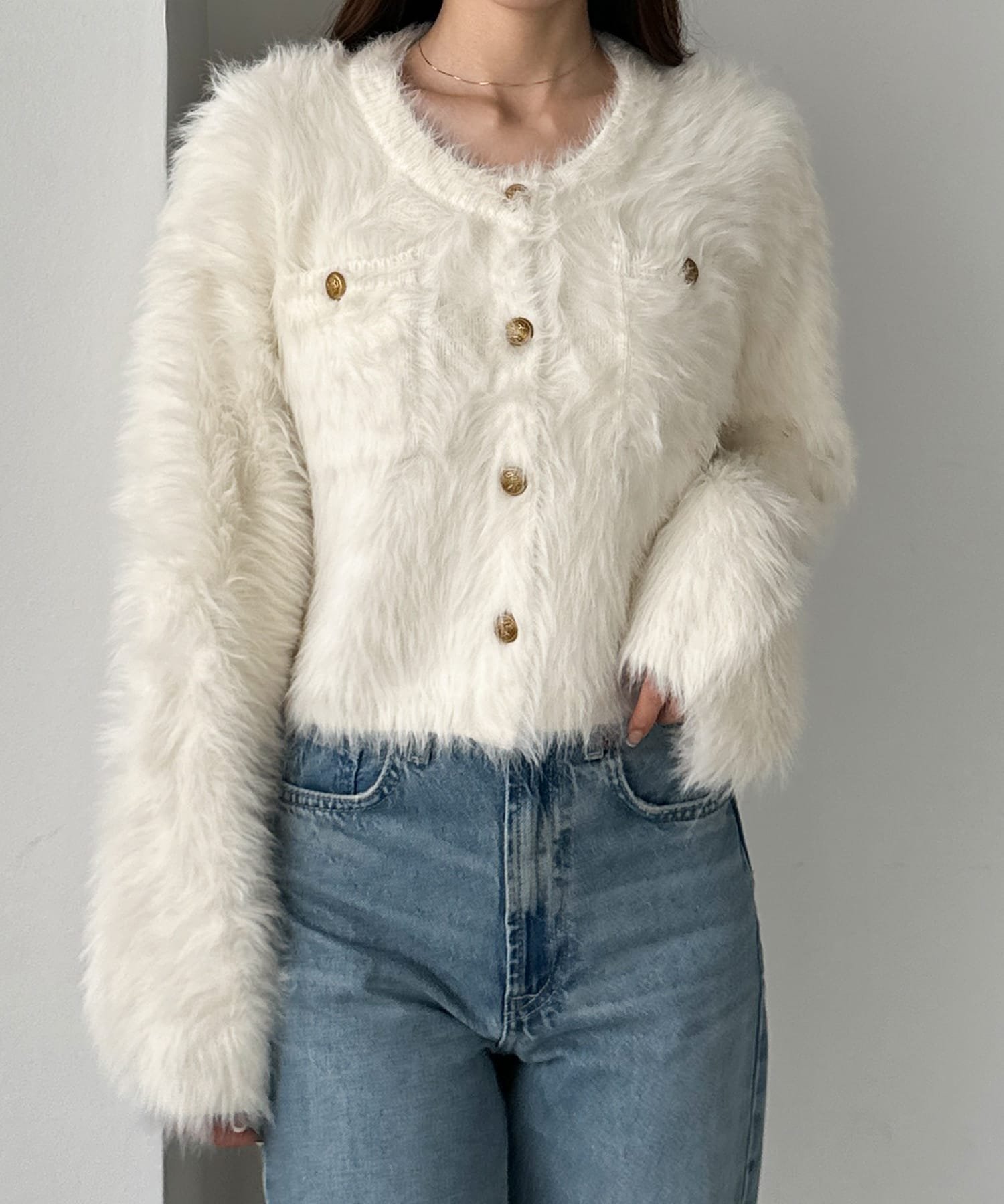 【ジュノア/JUNOAH】のLouere シャギーニットカーディガン インテリア・キッズ・メンズ・レディースファッション・服の通販 founy(ファニー)  ファッション Fashion レディースファッション Fashion for Women トップス・カットソー Cut & Sew Tops ニット Knit Tops & Sweaters カーディガン・羽織り Layered Style Cardigans アイボリー|ID: prp329100004743469 ipo3291000000034278651
