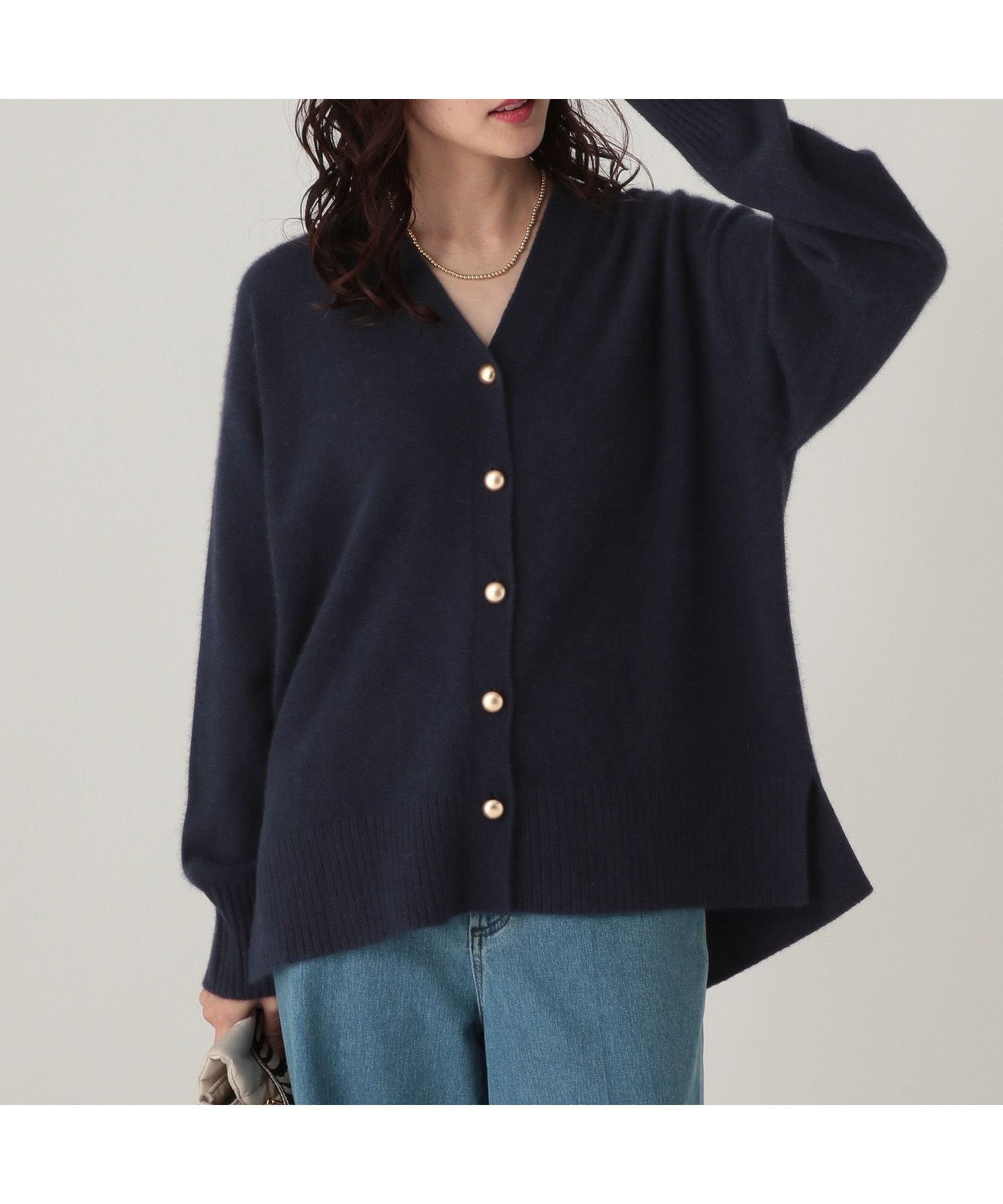 【エルーラ/Elura】のラクーンリッチVネックカーディガン/571606 インテリア・キッズ・メンズ・レディースファッション・服の通販 founy(ファニー)  ファッション Fashion レディースファッション Fashion for Women トップス・カットソー Cut & Sew Tops カーディガン・羽織り Layered Style Cardigans Vネックトップス V-Neck Tops / V-Cut Neckline Shirts インナー Innerwear カーディガン Cardigan, Knitwear デニム Denim, Jeans Material レース Lace, Lace Fabric エレガント 上品 Elegant ネイビー88|ID: prp329100004743553 ipo3291000000034279451