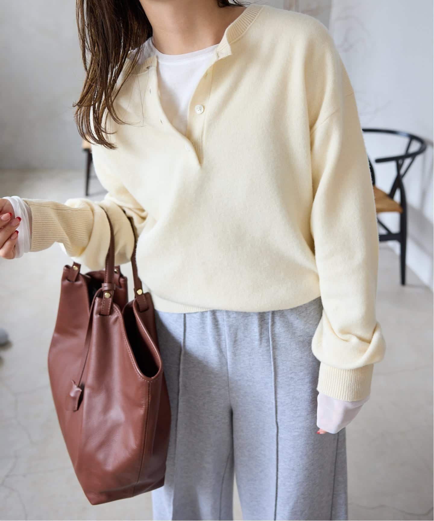 【スローブ イエナ/SLOBE IENA】のechecs ヘンリープルオーバー インテリア・キッズ・メンズ・レディースファッション・服の通販 founy(ファニー)  ファッション Fashion レディースファッション Fashion for Women トップス・カットソー Cut & Sew Tops カジュアルプルオーバー・ニットトップス Pullovers & Knit Tops / Casual Pullovers 2025年 2025 2025-2026秋冬・A/W Autumn/Winter 2025–26 AW25–26 インナー Innerwear カットソー Cut and Sewn Top カーディガン Cardigan, Knitwear ナチュラル|ID: prp329100004743562 ipo3291000000034279534