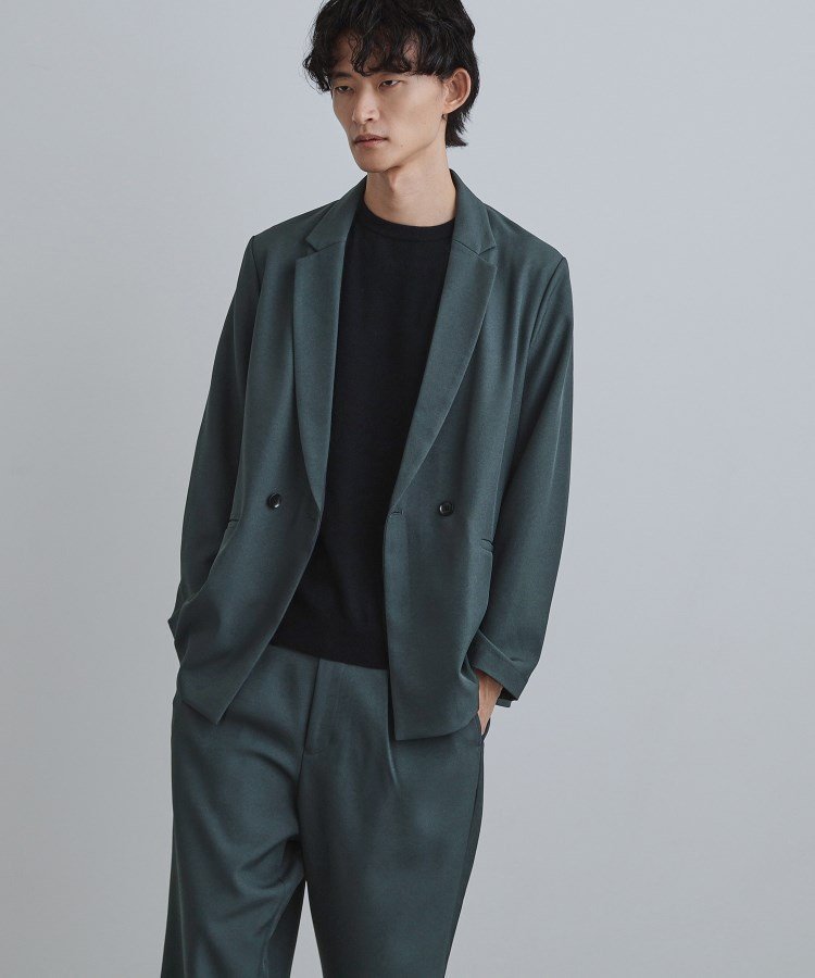 【ティーケー/tk TAKEO KIKUCHI / MEN】の【上下セット】オーバーシルエットセットアップ インテリア・キッズ・メンズ・レディースファッション・服の通販 founy(ファニー)  ファッション Fashion メンズファッション Fashion for Men セットアップ Matching Sets インナー Innerwear ジャケット Jacket, Outerwear ストレッチ Stretch, Stretchy Fabric スマート Smart, Elegant セットアップ Set-Up, Coordinated Outfit ダブル Double, Double-Breasted テーパード Tapered, Tapered Pants トレンド Trend, Trending Now バランス Balance, Style Balance ポケット Pocket, Pocket Detail リラックス Relax, Relaxed Fit ルーズ Loose, Oversized 再入荷 Restock / Back in Stock 夏 Summer エレガント 上品 Elegant グリーン|ID: prp329100004743572 ipo3291000000034279620