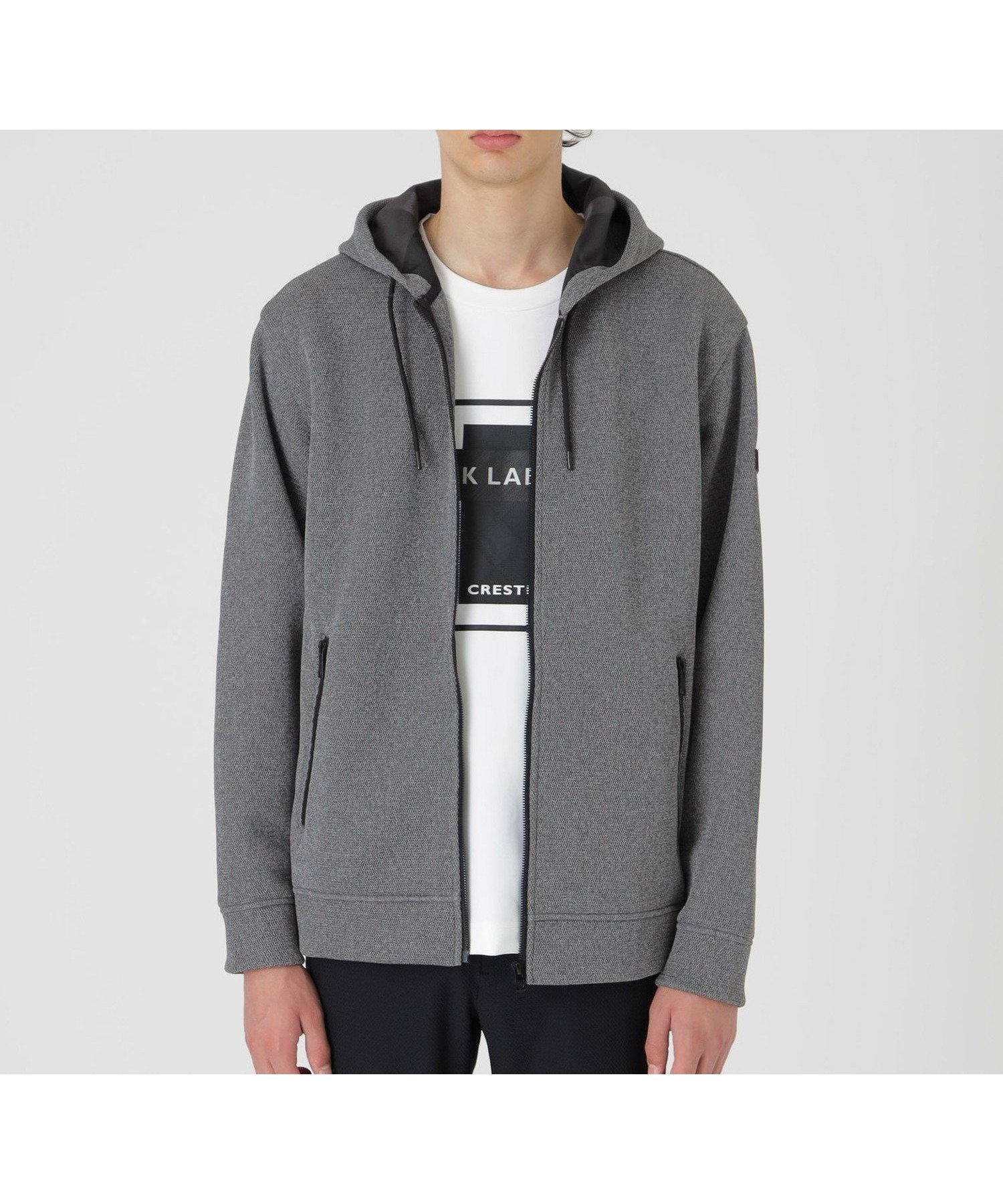 【ブルーレーベル ブラックレーベル クレストブリッジ/BLUE LABEL BLACK LABEL CRESTBRIDGE / MEN】の【BLACK lab.】シアーダンボールパーカー 人気、トレンドファッション・服の通販 founy(ファニー) 　ファッション　Fashion　メンズファッション　Fashion for Men　シアー　Sheer, See-Through　ダブル　Double, Double-Breasted　ドローコード　Drawcord, Drawstring Cord　パーカー　Hoodie, Parka　メッシュ　Mesh, Net Fabric　ラッセル　Raschel, Raschel Lace　エレガント 上品　Elegant　 other-1|ID: prp329100004743581 ipo3291000000034279682