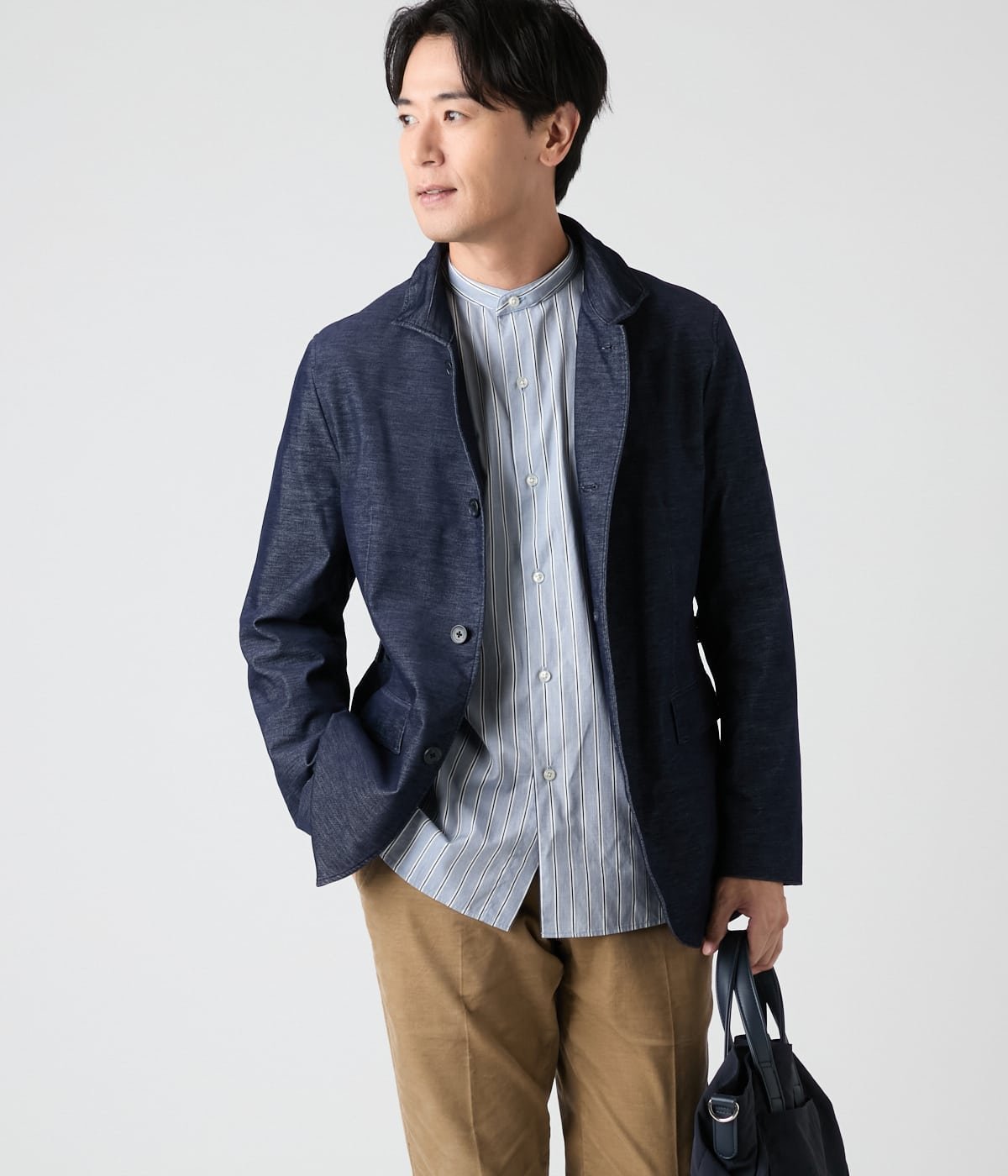 【ニューヨーカー/NEWYORKER / MEN】の【ウォッシャブル・ストレッチ】斜めカットコール カッタウェイカラーコンバーチブルアウター(セットアップ対応) インテリア・キッズ・メンズ・レディースファッション・服の通販 founy(ファニー) 　ファッション　Fashion　メンズファッション　Fashion for Men　アウター　Men's Coats Outerwear　コーデュロイ　Corduroy, Cord Fabric　ジャケット　Jacket, Outerwear　セットアップ　Set-Up, Coordinated Outfit　定番　Standard, Basic Item　バイアス　Bias, Diagonal Cut　ワイヤー　Wire, Wired Bra　A/W・秋冬　Autumn/Winter　おすすめ　Recommended / Our Picks　ブルー|ID: prp329100004743599 ipo3291000000034279851