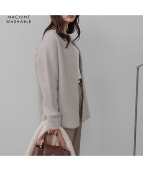 【アンデミュウ/Andemiu】の【洗える】CNラクーンコンミドルカーディガン 人気、トレンドファッション・服の通販 founy(ファニー) ファッション Fashion レディースファッション Fashion for Women トップス・カットソー Cut & Sew Tops カーディガン・羽織り Layered Style Cardigans カーディガン Cardigan, Knitwear トレンド Trend, Trending Now ドット Polka Dot, Dot Pattern ミドル Middle Length, Mid Height 洗える Machine Washable |ID:prp329100004743660