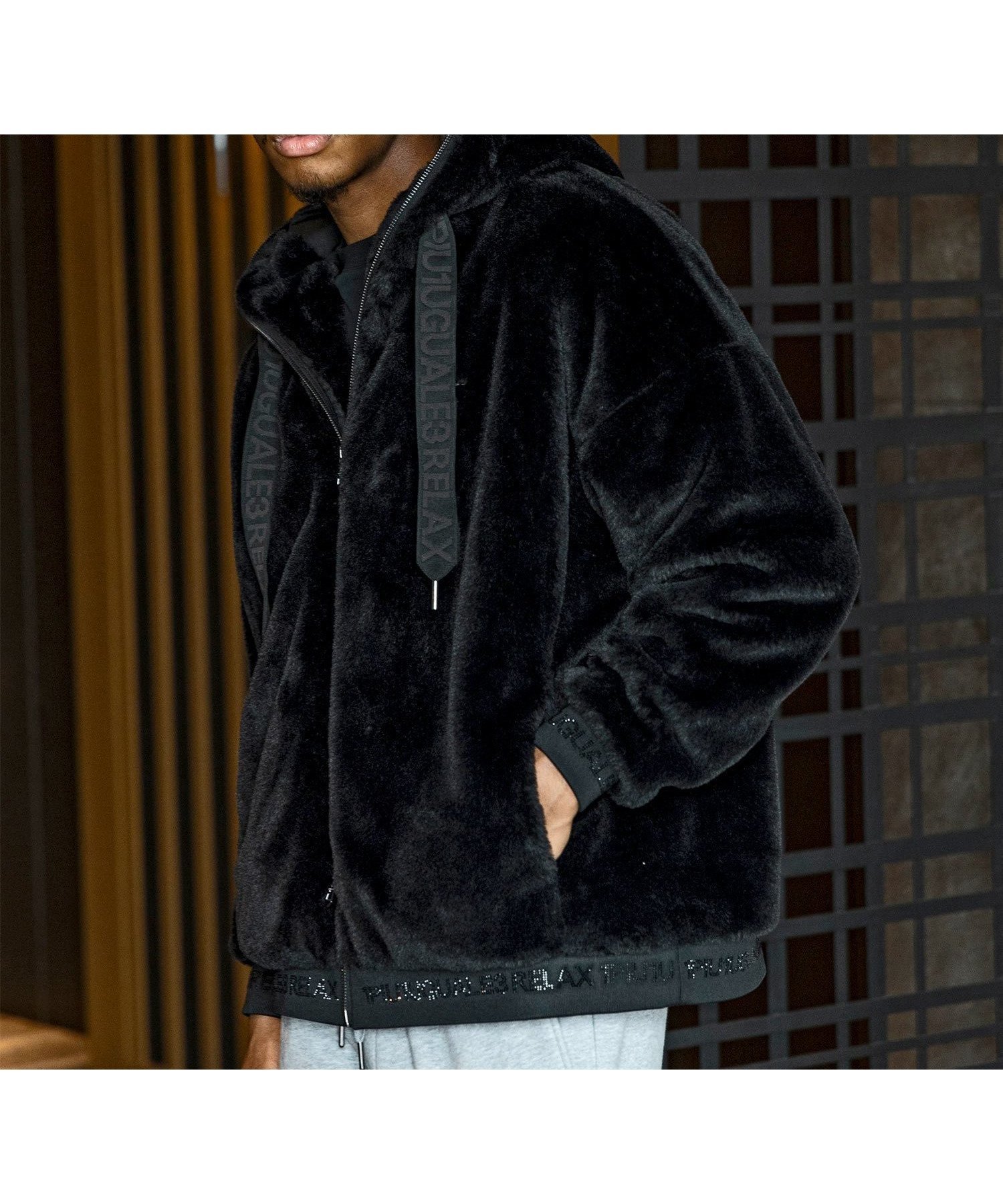 【シフォン/SHIFFON / MEN】の1PIU1UGUALE3 RELAXファーブルゾン インテリア・キッズ・メンズ・レディースファッション・服の通販 founy(ファニー) 　ファッション　Fashion　メンズファッション　Fashion for Men　ブルゾン　Blouson, Bomber Jacket　black|ID: prp329100004743670 ipo3291000000034280471