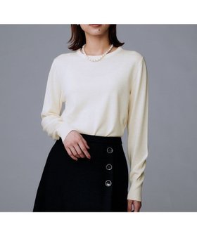 【アンタイトル/UNTITLED】の【洗える/ウール100%】クルーネックウールニット 人気、トレンドファッション・服の通販 founy(ファニー) ファッション Fashion レディースファッション Fashion for Women トップス・カットソー Cut & Sew Tops ニット Knit Tops & Sweaters アンサンブル Ensemble Set コンパクト Compact, Small Size シンプル Simple, Minimal スマート Smart, Elegant フレア Flare, Flared ボトム Bottoms, Lower Wear ワイド Wide, Wide Fit 洗える Machine Washable |ID:prp329100004743679