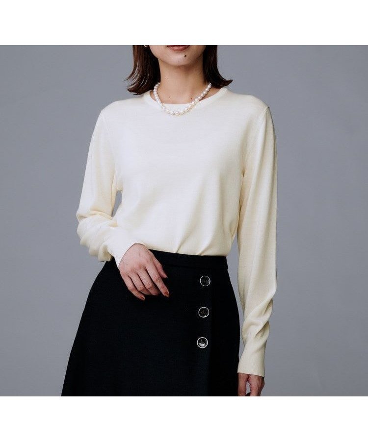 【アンタイトル/UNTITLED】の【洗える/ウール100%】クルーネックウールニット 人気、トレンドファッション・服の通販 founy(ファニー)  ファッション Fashion レディースファッション Fashion for Women トップス・カットソー Cut & Sew Tops ニット Knit Tops & Sweaters アンサンブル Ensemble Set コンパクト Compact, Small Size シンプル Simple, Minimal スマート Smart, Elegant フレア Flare, Flared ボトム Bottoms, Lower Wear ワイド Wide, Wide Fit 洗える Machine Washable  other-1|ID: prp329100004743679 ipo3291000000034357468