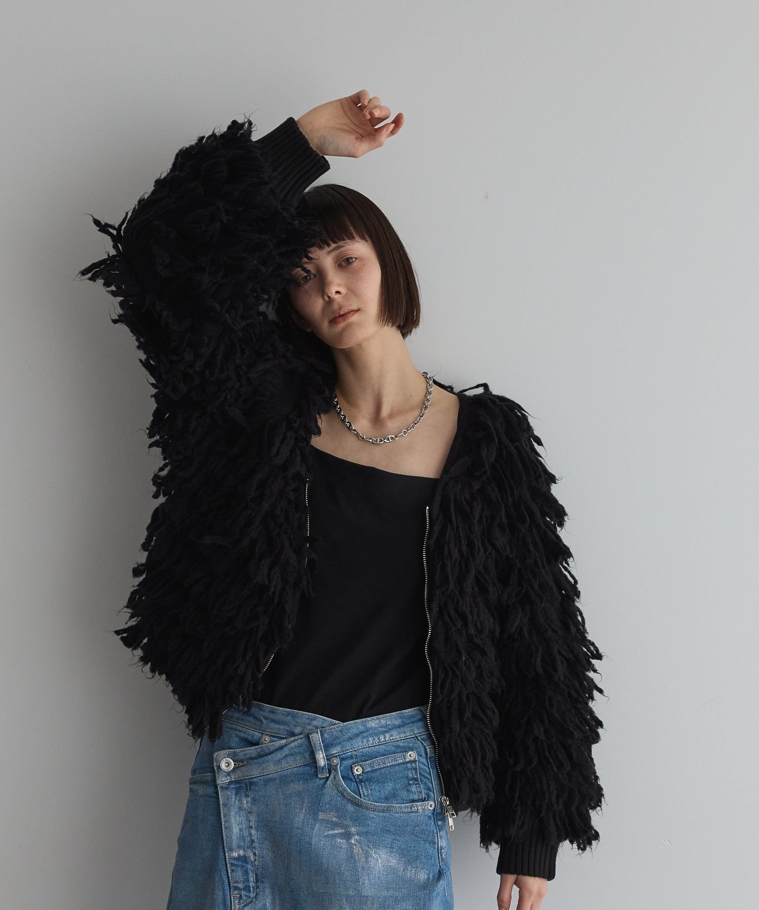 【ガレージ オブ グッド クロージング/GARAGE OF GOOD CLOTHING】の【TORRAZZO DONNA】フリンジニットブルゾン インテリア・キッズ・メンズ・レディースファッション・服の通販 founy(ファニー)  ファッション Fashion レディースファッション Fashion for Women アウター Coat / Outerwear Collection ブルゾンジャケット・スポーティアウター Blouson Jackets トップス・カットソー Cut & Sew Tops ニット Knit Tops & Sweaters バランス Balance, Style Balance フリンジ Fringe, Tassel ブルゾン Blouson, Bomber Jacket ポケット Pocket, Pocket Detail モダン Modern, Contemporary ブラック|ID: prp329100004743941 ipo3291000000034283745