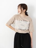 【テチチ/Te chichi】のレースロゴプリントTシャツ モカ|ID: prp329100004743950 ipo3291000000034283888