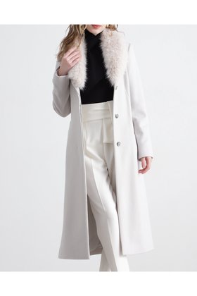 【ピンキーアンドダイアン/Pinky&Dianne】のカシミヤ混ベルテッドコート 人気、トレンドファッション・服の通販 founy(ファニー) ファッション Fashion レディースファッション Fashion for Women アウター Coat / Outerwear Collection コート・ロングコート・ピーコート Long Coats, Peacoats & More ストレッチ Stretch, Stretchy Fabric フィット Fit, Slim Fit フォックス Fox, Fox Fur リアル Real, Realistic リボン Ribbon, Bow |ID:prp329100004743959