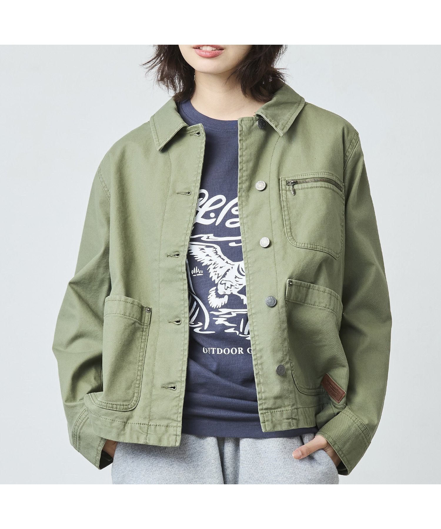 【エルエルビーン/L.L.Bean】のビーンズ・チョア・ジャケット 米国フィット・プチ インテリア・キッズ・メンズ・レディースファッション・服の通販 founy(ファニー) 　ファッション　Fashion　レディースファッション　Fashion for Women　アウター　Coat / Outerwear Collection　レディースジャケット・軽アウター　Jackets　キャンバス　Canvas, Canvas Fabric　軽量　Lightweight, Ultra Light　ジャケット　Jacket, Outerwear　フィット　Fit, Slim Fit　ポケット　Pocket, Pocket Detail　ワーク　Workwear, Utility Style　旅行　Travel　Deep Olive|ID: prp329100004743971 ipo3291000000034284417