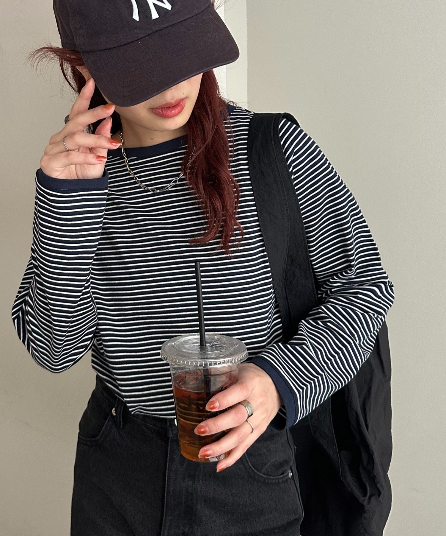 【ディスコート/Discoat】の【WEB限定】細ボーダーTシャツ インテリア・キッズ・メンズ・レディースファッション・服の通販 founy(ファニー) 　ファッション　Fashion　レディースファッション　Fashion for Women　トップス・カットソー　Cut & Sew Tops　シャツ・ブラウス・オフィスカジュアル　Elegant Blouses & Button-Ups　ロングTシャツ・Tシャツ　Longline T-Shirts & Tees　シンプル　Simple, Minimal　ストレッチ　Stretch, Stretchy Fabric　トレンド　Trend, Trending Now　フィット　Fit, Slim Fit　ボーダー　Border, Stripe　ネイビー|ID: prp329100004744000 ipo3291000000034285014
