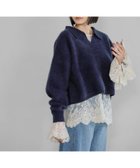 【アパートバイローリーズ/apart by lowrys】のCNラクーンコンエリツキニット 人気、トレンドファッション・服の通販 founy(ファニー) ファッション Fashion レディースファッション Fashion for Women トップス・カットソー Cut & Sew Tops ニット Knit Tops & Sweaters トレンド Trend, Trending Now ボトム Bottoms, Lower Wear 人気 Popular, Best Seller thumbnail ネイビー88|ID: prp329100004744012 ipo3291000000034540694