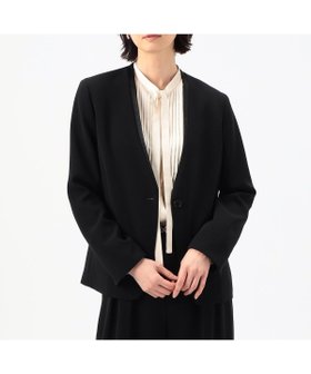 【コムサ/COMME CA】の【セットアップ対応】トリアセテートポリエステルダブルクロス ノーカラージャケット 人気、トレンドファッション・服の通販 founy(ファニー) ファッション Fashion レディースファッション Fashion for Women アウター Coat / Outerwear Collection レディースジャケット・軽アウター Jackets ノーカラージャケット / シンプル上品コーデ Collarless Jackets カッティング Cutting Detail サテン Satin, Glossy Fabric シェイプ Shape, Slim Fit ジャケット Jacket, Outerwear ストレッチ Stretch, Stretchy Fabric スリット Slit, Slit Detail セットアップ Set-Up, Coordinated Outfit ダブル Double, Double-Breasted ドレス Dress, One-Piece フォーマル Formal, Dressy ベスト Vest, Waistcoat マニッシュ Mannish, Boyish ワンポイント One Point, Statement Accent セレモニー Ceremony |ID:prp329100004744026