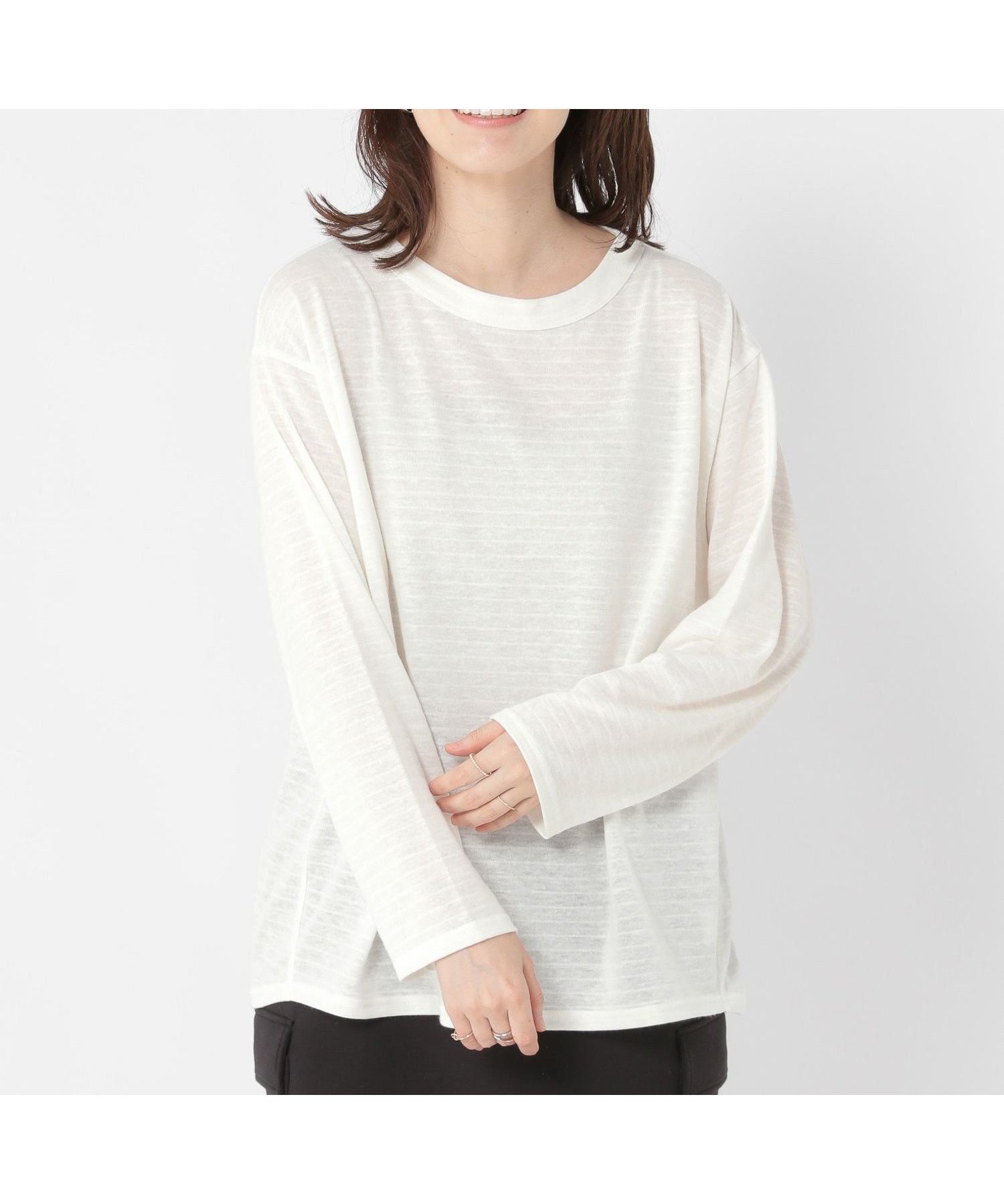 【スタディオ クリップ/studio CLIP】のアソートシャドーボーダースラブプルオーバー インテリア・キッズ・メンズ・レディースファッション・服の通販 founy(ファニー) ファッション Fashion レディースファッション Fashion for Women トップス・カットソー Cut & Sew Tops カジュアルプルオーバー・ニットトップス Pullovers & Knit Tops / Casual Pullovers おすすめ Recommended / Our Picks インナー Innerwear カットソー Cut and Sewn Top シャドー Shadow, Subtle Pattern スリーブ Sleeve, Long Sleeve / Short Sleeve ヘムライン Hemline, Bottom Cut ボトム Bottoms, Lower Wear ボーダー Border, Stripe ラウンド Round, Round Neck リネン Linen, Linen Fabric リラックス Relax, Relaxed Fit ロング Long, Long-Length 無地 Plain, Solid Color オフホワイト11|ID: prp329100004744051 ipo3291000000034644469