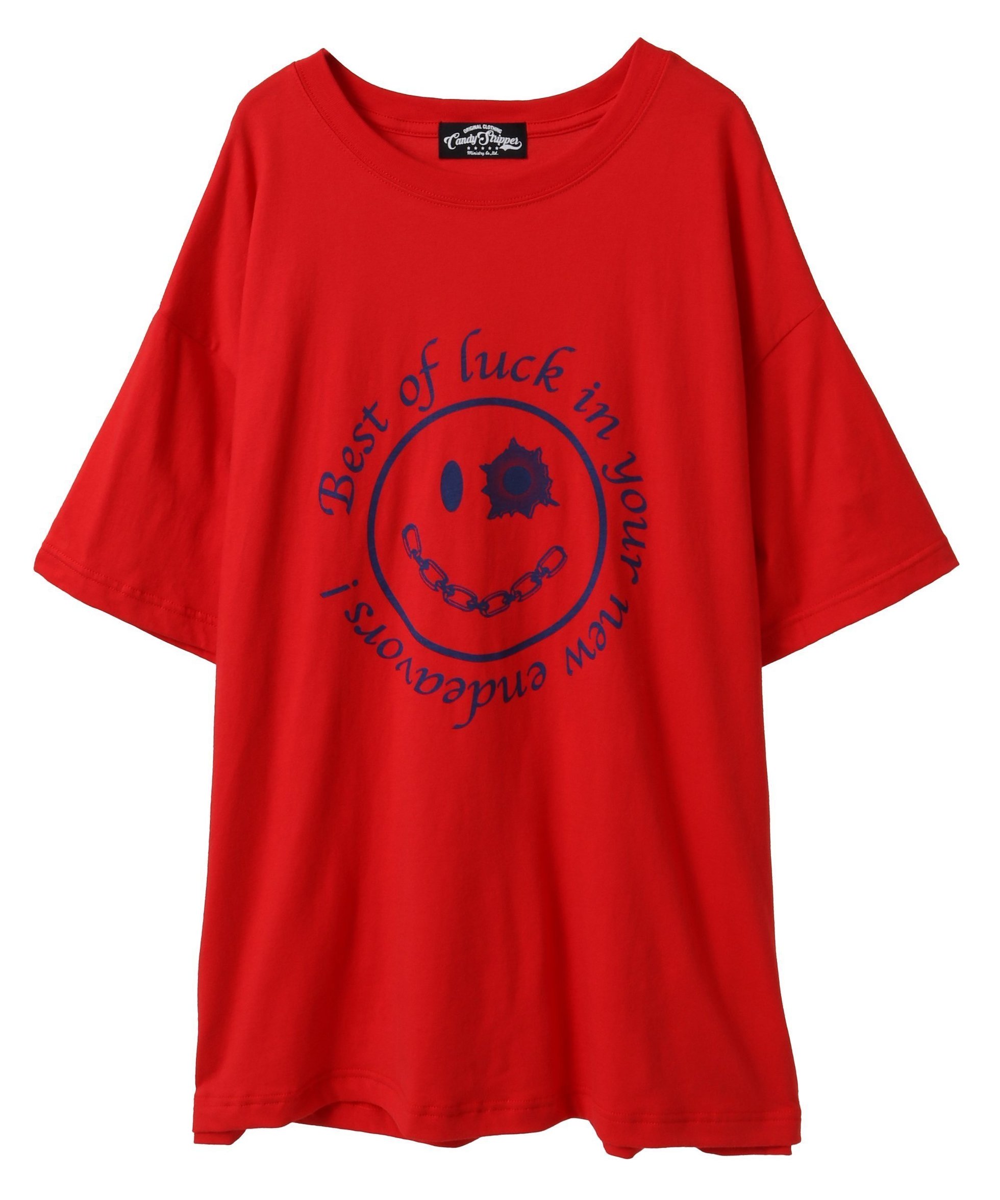 【キャンディストリッパー/Candy Stripper】のGET SHOT SMILE BIG TEE インテリア・キッズ・メンズ・レディースファッション・服の通販 founy(ファニー)  ファッション Fashion レディースファッション Fashion for Women グラフィック Graphic, Graphic Design ビッグ Big, Oversized モチーフ Motif, Design Theme RED|ID: prp329100004744062 ipo3291000000034286159