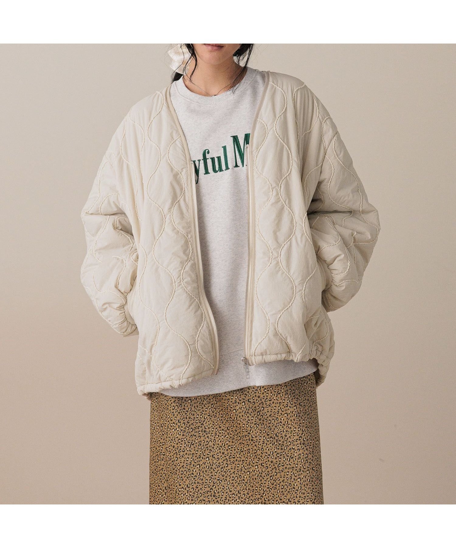 【ローリーズファーム/LOWRYS FARM】の【WEB限定アイテム】キルティングミドルブルゾン インテリア・キッズ・メンズ・レディースファッション・服の通販 founy(ファニー)  ファッション Fashion レディースファッション Fashion for Women アウター Coat / Outerwear Collection ブルゾンジャケット・スポーティアウター Blouson Jackets おすすめ Recommended / Our Picks キルティング Quilted, Quilting コンパクト Compact, Small Size バランス Balance, Style Balance フォルム Silhouette, Form ブルゾン Blouson, Bomber Jacket ロング Long, Long-Length 春 Spring 秋 Autumn 軽量 Lightweight, Ultra Light アイボリー08|ID: prp329100004744067 ipo3291000000034360288