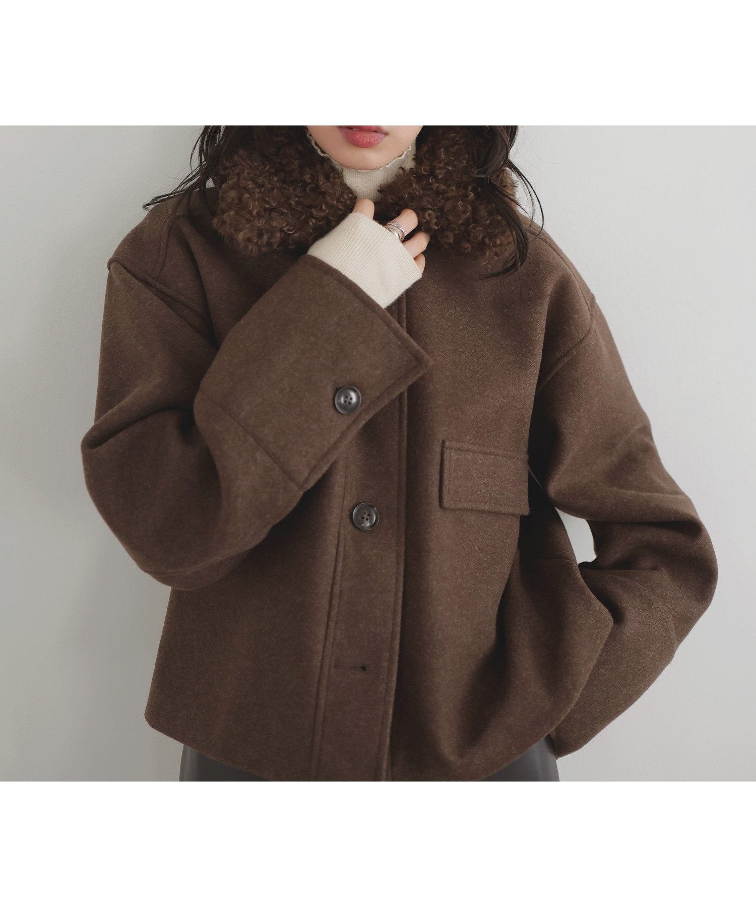 【リアン/Lian】のプードルファーカラーショートブルゾン 人気、トレンドファッション・服の通販 founy(ファニー) 　ファッション　Fashion　レディースファッション　Fashion for Women　アウター　Coat / Outerwear Collection　ブルゾンジャケット・スポーティアウター　Blouson Jackets　クロップド　Cropped, Short Length　ジャケット　Jacket, Outerwear　 other-1|ID: prp329100004744070 ipo3291000000034286327