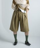 【アフロタス/Aphlotus】のアプロタス バギーフレア ハーフパンツ( フェイクレザー・ゴブラン ) オリーブ|ID: prp329100004744117 ipo3291000000034597375