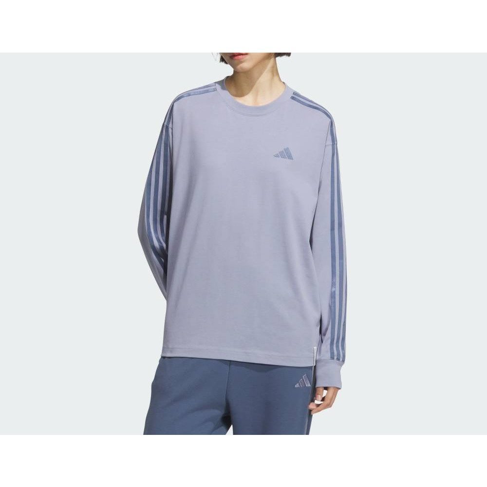 【アディダス/adidas】の【公式】アディダス adidas エッセンシャルズ プラス スリーストライプス 長袖Tシャツ インテリア・キッズ・メンズ・レディースファッション・服の通販 founy(ファニー) 　ファッション　Fashion　レディースファッション　Fashion for Women　トップス・カットソー　Cut & Sew Tops　シャツ・ブラウス・オフィスカジュアル　Elegant Blouses & Button-Ups　ロングTシャツ・Tシャツ　Longline T-Shirts & Tees　長袖　Long Sleeve, Full Sleeve　パープル|ID: prp329100004744119 ipo3291000000034287157