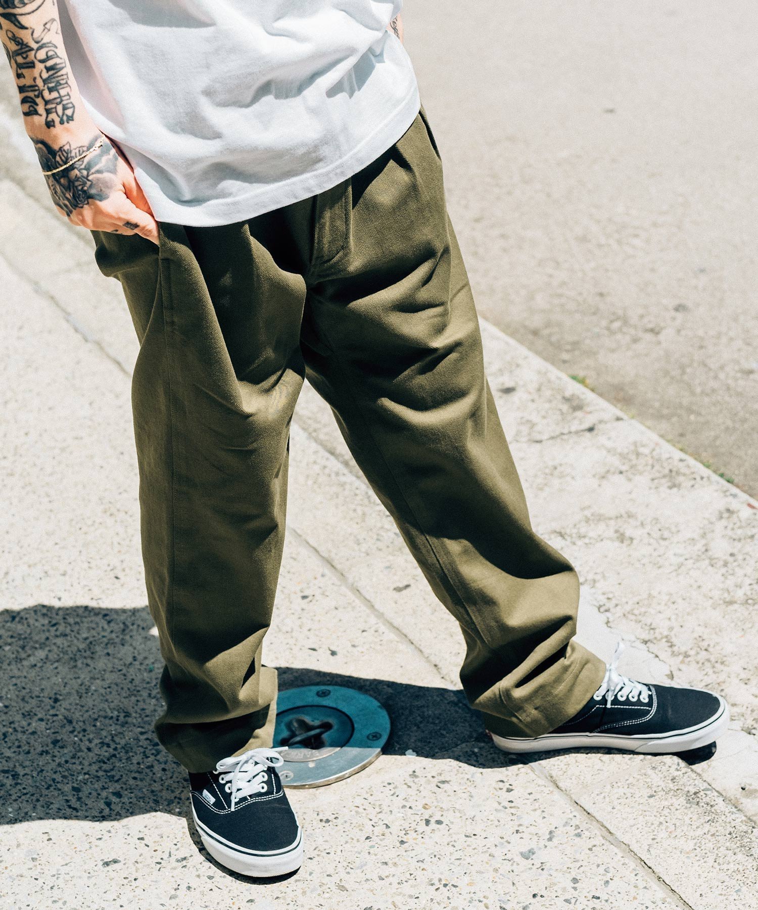 【サブサエティ/Subciety】のTROUSER PANTS インテリア・キッズ・メンズ・レディースファッション・服の通販 founy(ファニー) 　ファッション　Fashion　レディースファッション　Fashion for Women　パンツ　Pants & Trousers　フラップ　Flap, Flap Pocket　フランス　France, French　フロント　Front, Front Design　プリント　Print, Printed Pattern　ポケット　Pocket, Pocket Detail　ワイド　Wide, Wide Fit　再入荷　Restock / Back in Stock　KHAKI|ID: prp329100004744121 ipo3291000000034507346