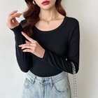 【ココモモ/COCOMOMO】のシンプルで着回し力抜群 ロンT 長袖カットソー ストレッチ インナー 長袖 人気、トレンドファッション・服の通販 founy(ファニー) ファッション Fashion レディースファッション Fashion for Women トップス・カットソー Cut & Sew Tops ロングTシャツ・Tシャツ Longline T-Shirts & Tees カットソー・ベーシックTシャツ Cut-and-Sewn Tops / Stretch Tees & Basics おすすめ Recommended / Our Picks インナー Innerwear カットソー Cut and Sewn Top シンプル Simple, Minimal ジャケット Jacket, Outerwear ストレッチ Stretch, Stretchy Fabric フィット Fit, Slim Fit 羽織 Haori, Light Jacket 長袖 Long Sleeve, Full Sleeve thumbnail ブラック|ID: prp329100004744135 ipo3291000000034359348