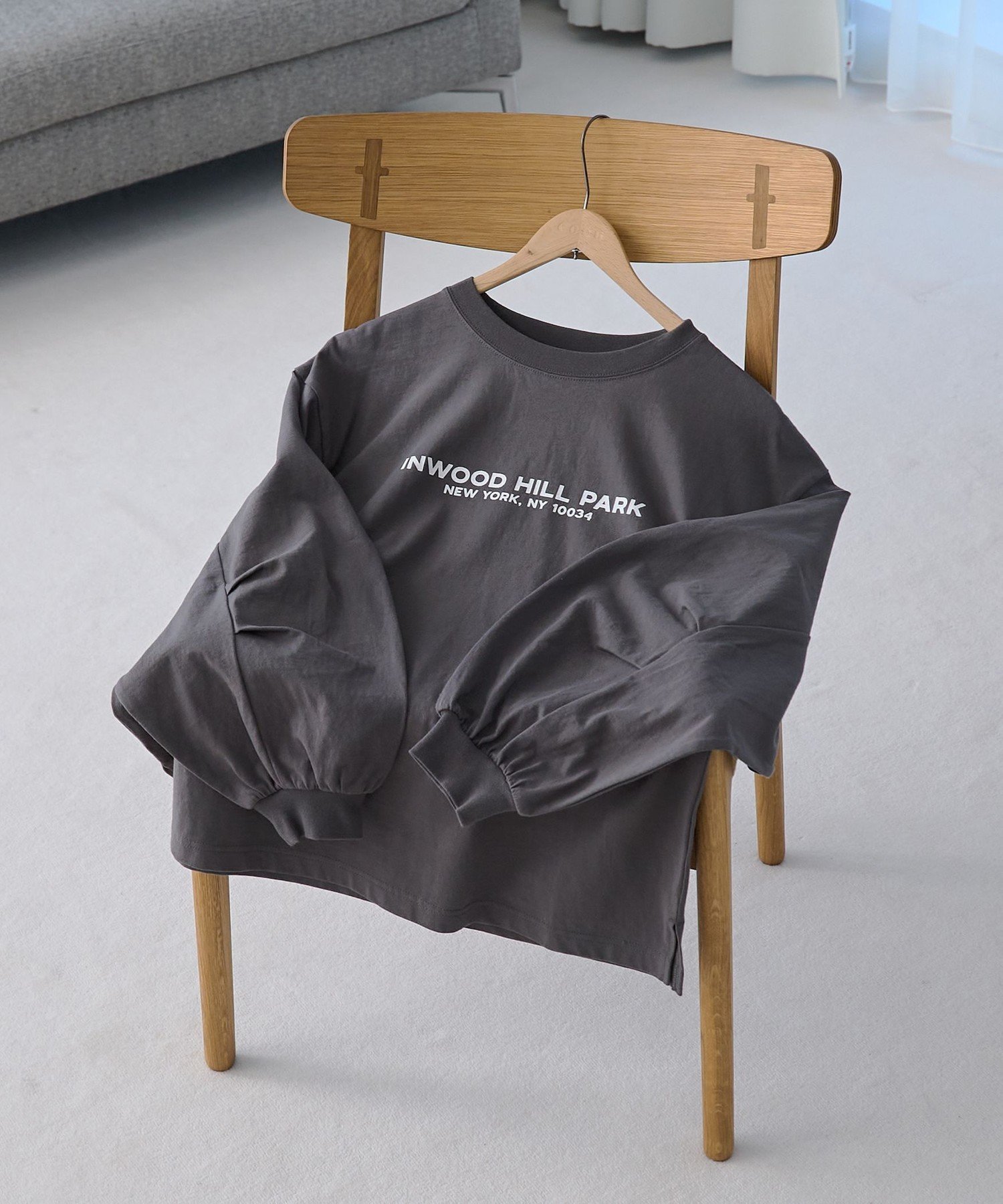 【コーエン/COEN】のUSAコットン ボリュームスリーブ アソートTシャツ インテリア・キッズ・メンズ・レディースファッション・服の通販 founy(ファニー) 　ファッション　Fashion　レディースファッション　Fashion for Women　トップス・カットソー　Cut & Sew Tops　シャツ・ブラウス・オフィスカジュアル　Elegant Blouses & Button-Ups　ロングTシャツ・Tシャツ　Longline T-Shirts & Tees　ボリューム袖・フリルスリーブブラウス　Voluminous & Ruffle Sleeves / Puffy Sleeve Tops　ガーリー　Girly, Feminine Style　スリーブ　Sleeve, Long Sleeve / Short Sleeve　フロント　Front, Front Design　プリント　Print, Printed Pattern　ボーダー　Border, Stripe　ロング　Long, Long-Length　長袖　Long Sleeve, Full Sleeve　DK.GRAY|ID: prp329100004744142 ipo3291000000034287465