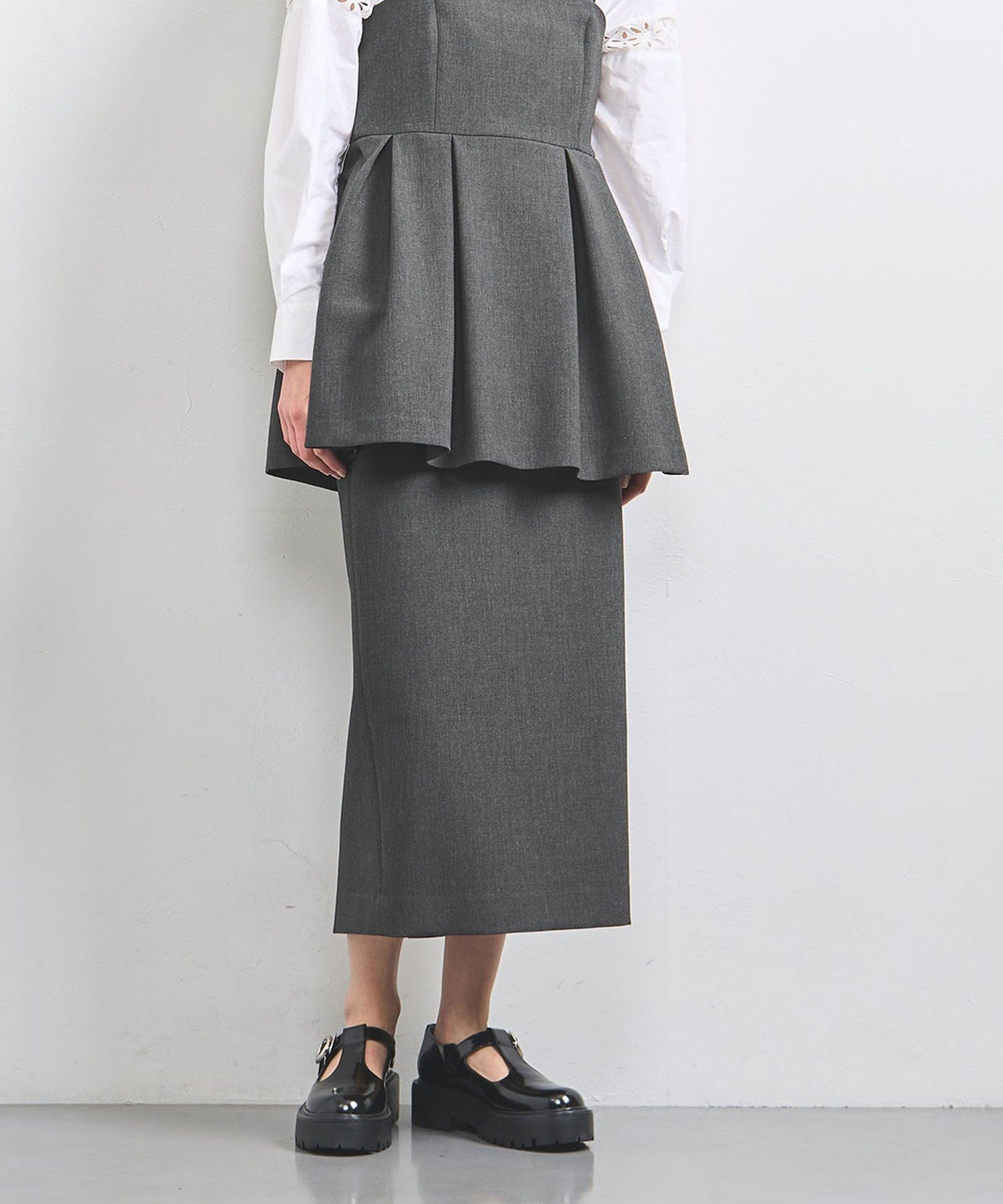 【ユナイテッドアローズ/UNITED ARROWS】のダブルクロス タイトスカート インテリア・キッズ・メンズ・レディースファッション・服の通販 founy(ファニー) 　ファッション　Fashion　レディースファッション　Fashion for Women　スカート　Skirts　スタイリッシュ　Stylish, Fashionable　ストレッチ　Stretch, Stretchy Fabric　スリム　Slim, Slim Fit　セットアップ　Set-Up, Coordinated Outfit　タイトスカート　Pencil Skirt, Tight Skirt　ダブル　Double, Double-Breasted　ビスチェ　Bustier, Corset Top　ベスト　Vest, Waistcoat　アウトレット　Outlet / Clearance　おすすめ　Recommended / Our Picks　セレモニー　Ceremony　DK.GRAY|ID: prp329100004744145 ipo3291000000034587093