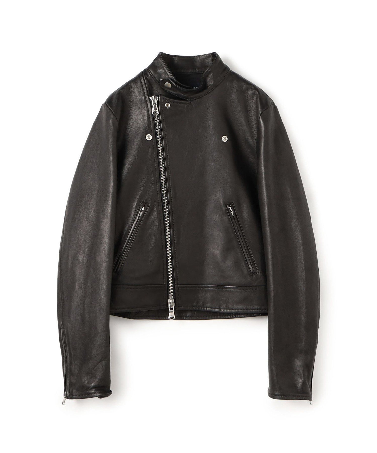 【トゥモローランド/TOMORROWLAND】のラムレザー ライダースジャケット インテリア・キッズ・メンズ・レディースファッション・服の通販 founy(ファニー) 　ファッション　Fashion　レディースファッション　Fashion for Women　アウター　Coat / Outerwear Collection　レディースジャケット・軽アウター　Jackets　ライダースジャケット / レザースタイル　Riders Jackets & Biker Style　おすすめ　Recommended / Our Picks　タンブラー　Tumbler, Travel Mug　フェミニン　Feminine, Girly　フロント　Front, Front Design　ミックス　Mix, Mixed Style　ライダースジャケット　Riders, Biker Jacket　19 ブラック|ID: prp329100004744152 ipo3291000000034287676