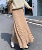 【ミニミニストア/miniministore】のプリーツスカートフレアニットスカート秋冬 ベージュ|ID: prp329100004744177 ipo3291000000034643277