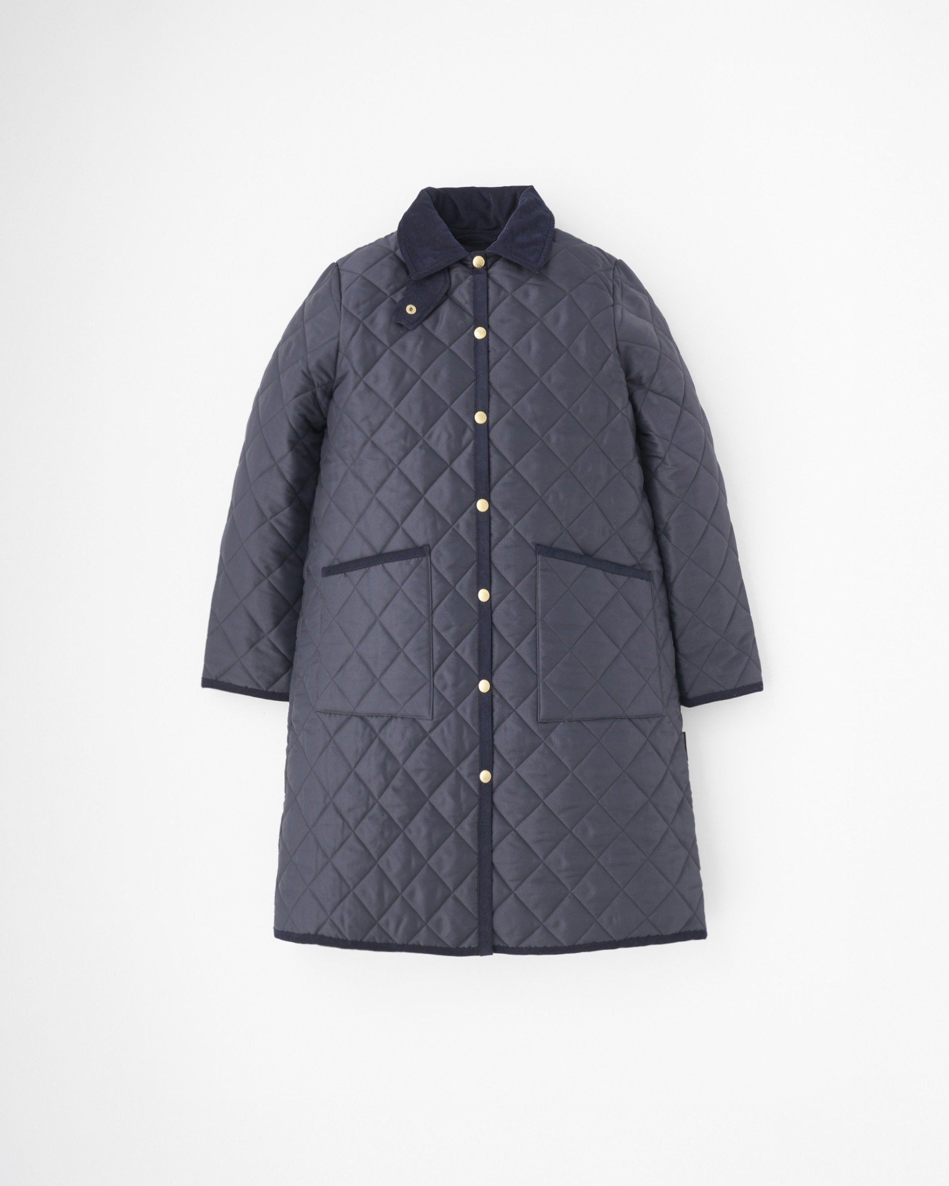 【トラディショナル ウェザーウェア/TWW / Traditional Weatherwear】のWAVERLY A-LINE LONG インテリア・キッズ・メンズ・レディースファッション・服の通販 founy(ファニー) 　ファッション　Fashion　レディースファッション　Fashion for Women　キルティング　Quilted, Quilting　クラシック　Classic, Timeless Style　コーデュロイ　Corduroy, Cord Fabric　ショート　Short, Short Length　ジャケット　Jacket, Outerwear　ドット　Polka Dot, Dot Pattern　フィット　Fit, Slim Fit　ミドル　Middle Length, Mid Height　ロング　Long, Long-Length　ネイビー|ID: prp329100004744178 ipo3291000000035047029