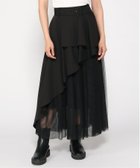 【イング/INGNI】の【WEB限定】共ベルト付チュール切替アシメスカート 人気、トレンドファッション・服の通販 founy(ファニー) ファッション Fashion レディースファッション Fashion for Women スカート Skirts ベルト&ウエストマーク Belts & Waist Accessories シアー Sheer, See-Through チュール Tulip, Tulip Motif デニム Denim, Jeans Material ミックス Mix, Mixed Style ロング Long, Long-Length 切替 Switching, Contrast Panel thumbnail クロ/クロ|ID: prp329100004744182 ipo3291000000034288173