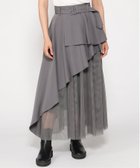 【イング/INGNI】の【WEB限定】共ベルト付チュール切替アシメスカート 人気、トレンドファッション・服の通販 founy(ファニー) ファッション Fashion レディースファッション Fashion for Women スカート Skirts ベルト&ウエストマーク Belts & Waist Accessories シアー Sheer, See-Through チュール Tulip, Tulip Motif デニム Denim, Jeans Material ミックス Mix, Mixed Style ロング Long, Long-Length 切替 Switching, Contrast Panel thumbnail グレー/グレー|ID: prp329100004744182 ipo3291000000034288177