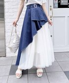 【イング/INGNI】の【WEB限定】共ベルト付チュール切替アシメスカート 人気、トレンドファッション・服の通販 founy(ファニー) ファッション Fashion レディースファッション Fashion for Women スカート Skirts ベルト&ウエストマーク Belts & Waist Accessories シアー Sheer, See-Through チュール Tulip, Tulip Motif デニム Denim, Jeans Material ミックス Mix, Mixed Style ロング Long, Long-Length 切替 Switching, Contrast Panel thumbnail コン/オフホワイト|ID: prp329100004744182 ipo3291000000034288179