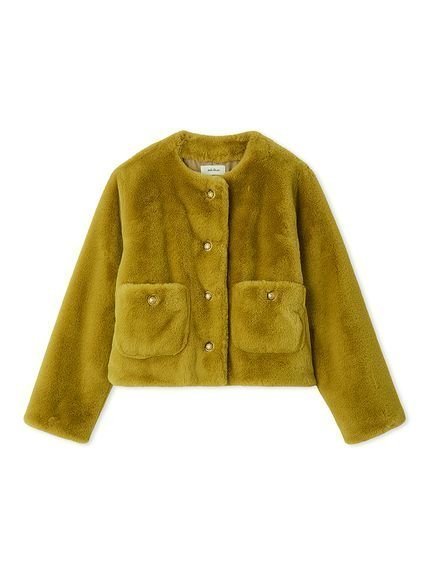 【ミラオーウェン/Mila Owen】の金釦クロップドファージャケット インテリア・キッズ・メンズ・レディースファッション・服の通販 founy(ファニー) 　ファッション　Fashion　レディースファッション　Fashion for Women　アウター　Coat / Outerwear Collection　レディースジャケット・軽アウター　Jackets　クロップド　Cropped, Short Length　コンパクト　Compact, Small Size　軽量　Lightweight, Ultra Light　ジャケット　Jacket, Outerwear　スタイリッシュ　Stylish, Fashionable　スマート　Smart, Elegant　デニム　Denim, Jeans Material　トレンド　Trend, Trending Now　人気　Popular, Best Seller　バランス　Balance, Style Balance　ボトム　Bottoms, Lower Wear　モダン　Modern, Contemporary　エレガント 上品　Elegant　YEL[032]|ID: prp329100004744184 ipo3291000000034403568