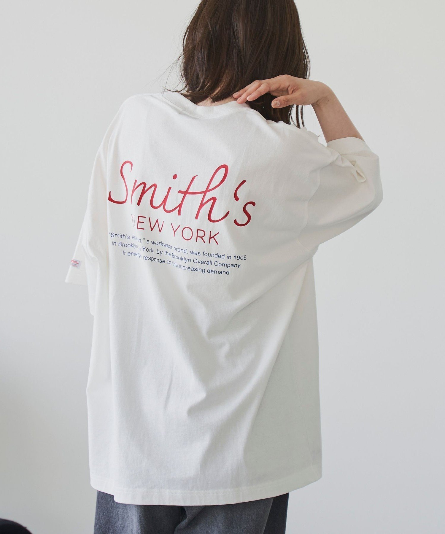 【コーエン/COEN】のSMITH S(スミス)別注NYプリントTシャツ インテリア・キッズ・メンズ・レディースファッション・服の通販 founy(ファニー) 　ファッション　Fashion　レディースファッション　Fashion for Women　トップス・カットソー　Cut & Sew Tops　シャツ・ブラウス・オフィスカジュアル　Elegant Blouses & Button-Ups　ロングTシャツ・Tシャツ　Longline T-Shirts & Tees　グラフィック　Graphic, Graphic Design　シンプル　Simple, Minimal　ドロップ　Drop Shoulder, Dropped Style　人気　Popular, Best Seller　プリント　Print, Printed Pattern　別注　Limited Edition, Custom Order　リラックス　Relax, Relaxed Fit　ルーズ　Loose, Oversized　おすすめ　Recommended / Our Picks　WHITE|ID: prp329100004744190 ipo3291000000034288280