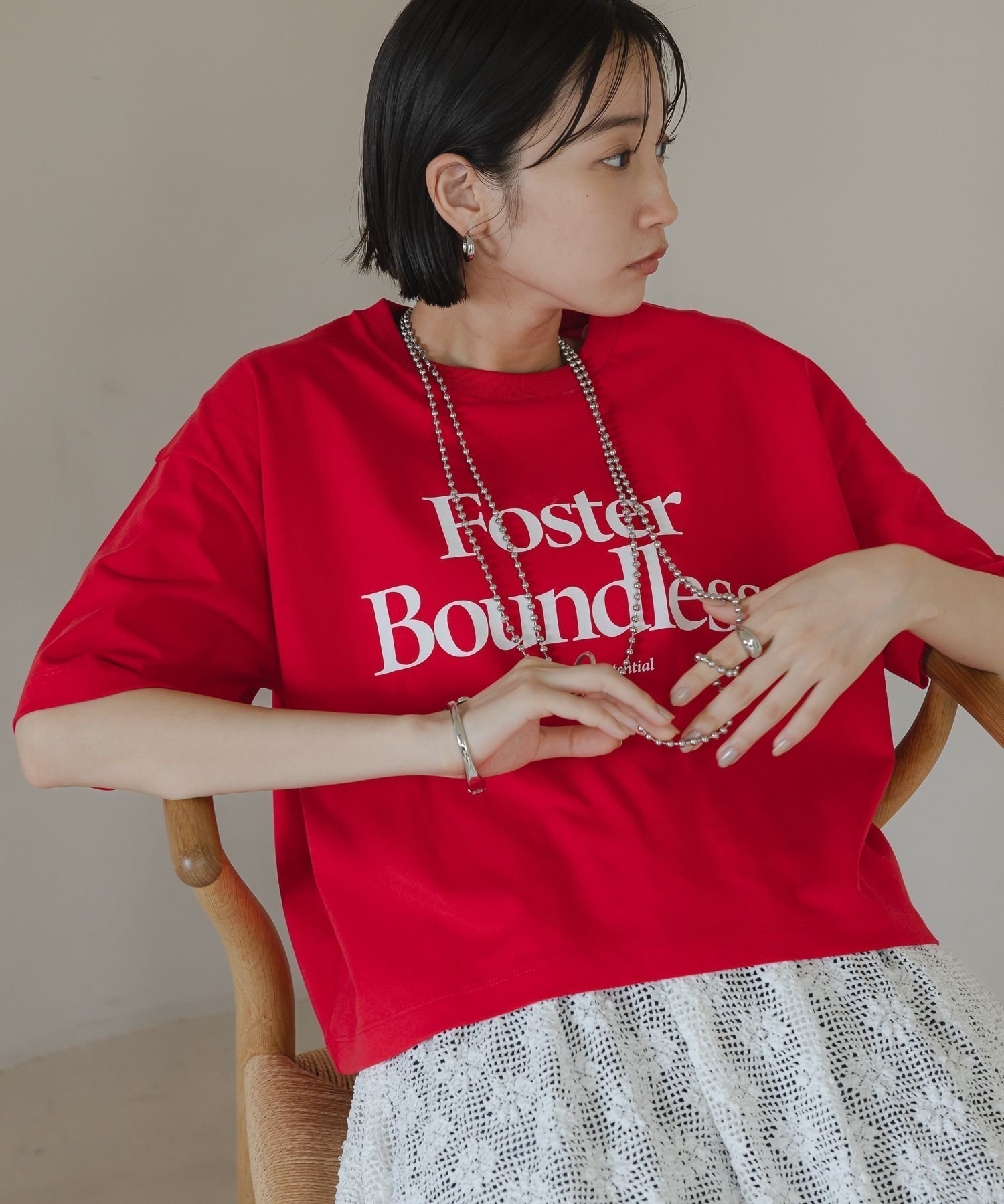 【ローリーズファーム/LOWRYS FARM】のショートロゴPTSS インテリア・キッズ・メンズ・レディースファッション・服の通販 founy(ファニー) 　ファッション　Fashion　レディースファッション　Fashion for Women　ショート　Short, Short Length　ワイド　Wide, Wide Fit　定番　Standard, Basic Item　レッド|ID: prp329100004744253 ipo3291000000034694242