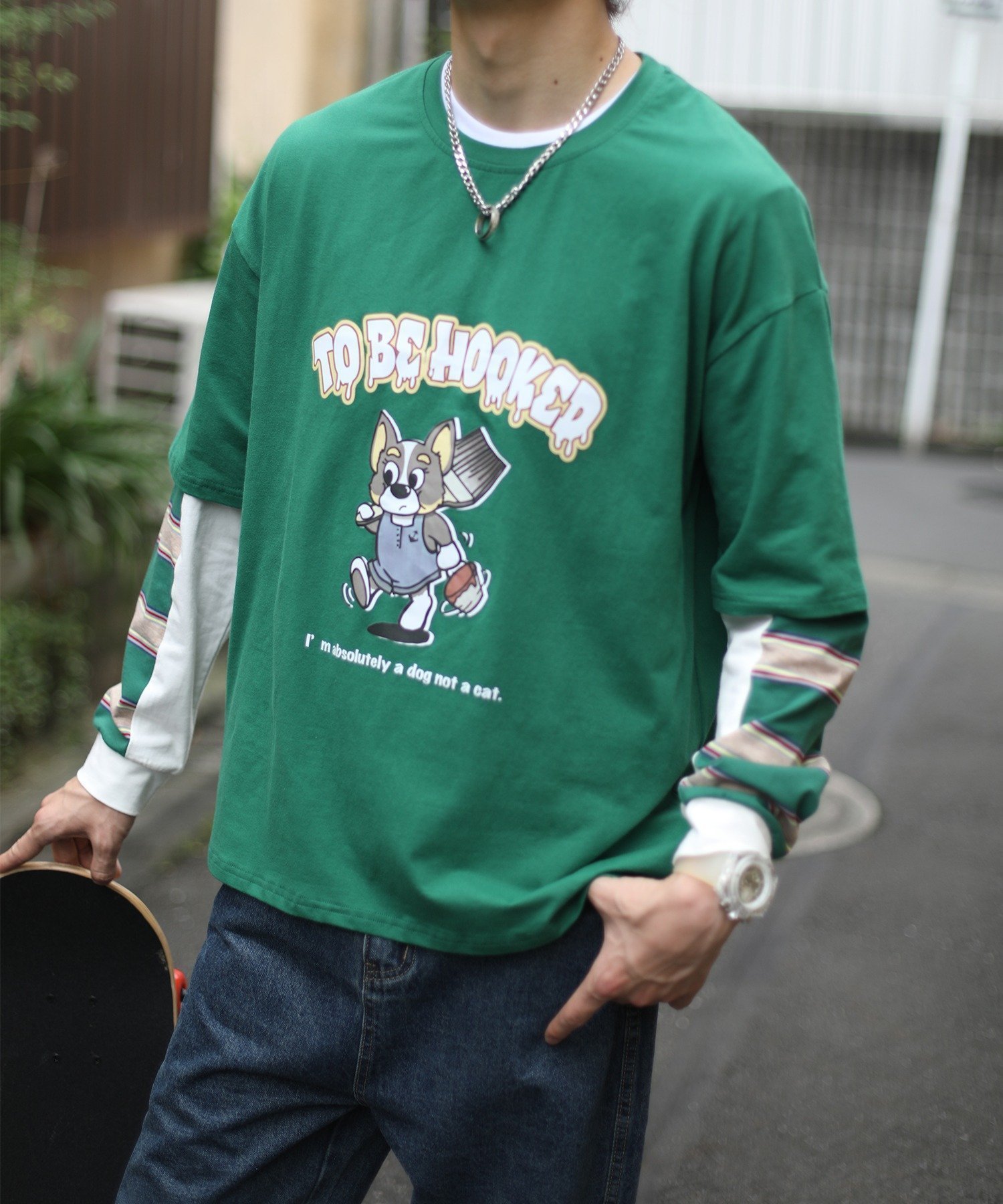 【アイモハ/aimoha】の【HOOK -original- 】かわいいカートゥーンプリントボーダー切り替え袖TEE 人気、トレンドファッション・服の通販 founy(ファニー) 　ファッション　Fashion　レディースファッション　Fashion for Women　トップス・カットソー　Cut & Sew Tops　おすすめ　Recommended / Our Picks　 other-1|ID: prp329100004744288 ipo3291000000034435409