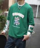 【アイモハ/aimoha】の【HOOK -original- 】かわいいカートゥーンプリントボーダー切り替え袖TEE 人気、トレンドファッション・服の通販 founy(ファニー) ファッション Fashion レディースファッション Fashion for Women トップス・カットソー Cut & Sew Tops おすすめ Recommended / Our Picks thumbnail グリーン|ID: prp329100004744288 ipo3291000000034435410