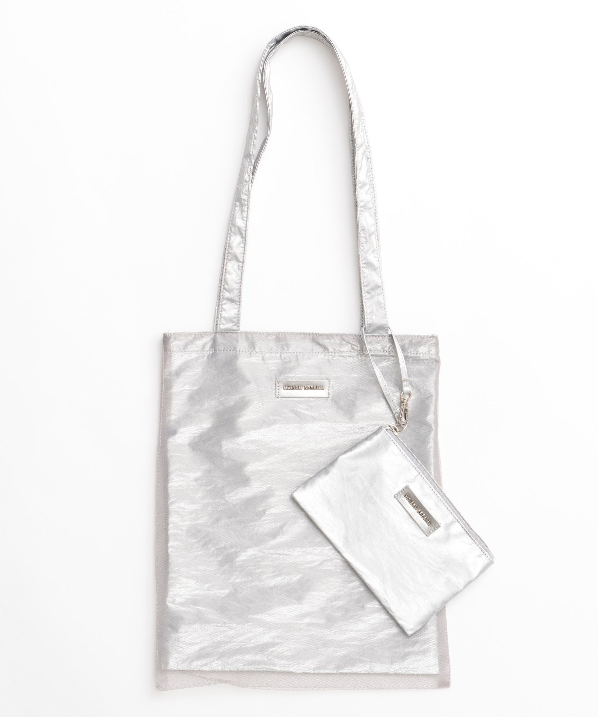 【メゾンスペシャル/MAISON SPECIAL】のTulle Combination Tote Bag 人気、トレンドファッション・服の通販 founy(ファニー) 　ファッション　Fashion　レディースファッション　Fashion for Women　バッグ　Bags　コンビ　Combo, Combination Style　シンプル　Simple, Minimal　チュール　Tulip, Tulip Motif　ドット　Polka Dot, Dot Pattern　ポーチ　Pouch, Small Case　 other-1|ID: prp329100004744309 ipo3291000000034601487