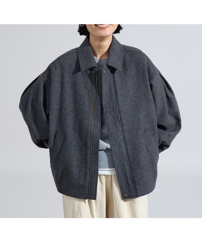 【フリークスストア/FREAK'S STORE】のEnglish Wool 襟付きブルゾン 25AW インテリア・キッズ・メンズ・レディースファッション・服の通販 founy(ファニー) 　ファッション　Fashion　レディースファッション　Fashion for Women　アウター　Coat / Outerwear Collection　ブルゾンジャケット・スポーティアウター　Blouson Jackets　クラシカル　Classical, Vintage-Inspired　チェック　Check, Plaid, Tartan　フォルム　Silhouette, Form　ブルゾン　Blouson, Bomber Jacket　マニッシュ　Mannish, Boyish　ロング　Long, Long-Length　A/W・秋冬　Autumn/Winter　冬　Winter / This Winter　おすすめ　Recommended / Our Picks　2025年　2025　2025-2026秋冬・A/W　Autumn/Winter 2025–26 AW25–26　オリーブ|ID: prp329100004744315 ipo3291000000034498075